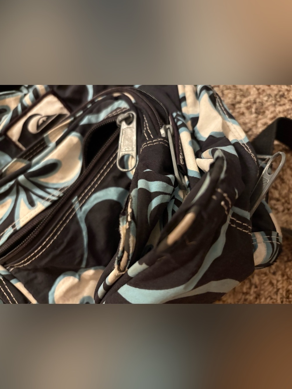Vintage Quiksilver Floral Mini Backpack Y2K Hawaiian Surf Bag Fair Condition - Picture 10 of 14